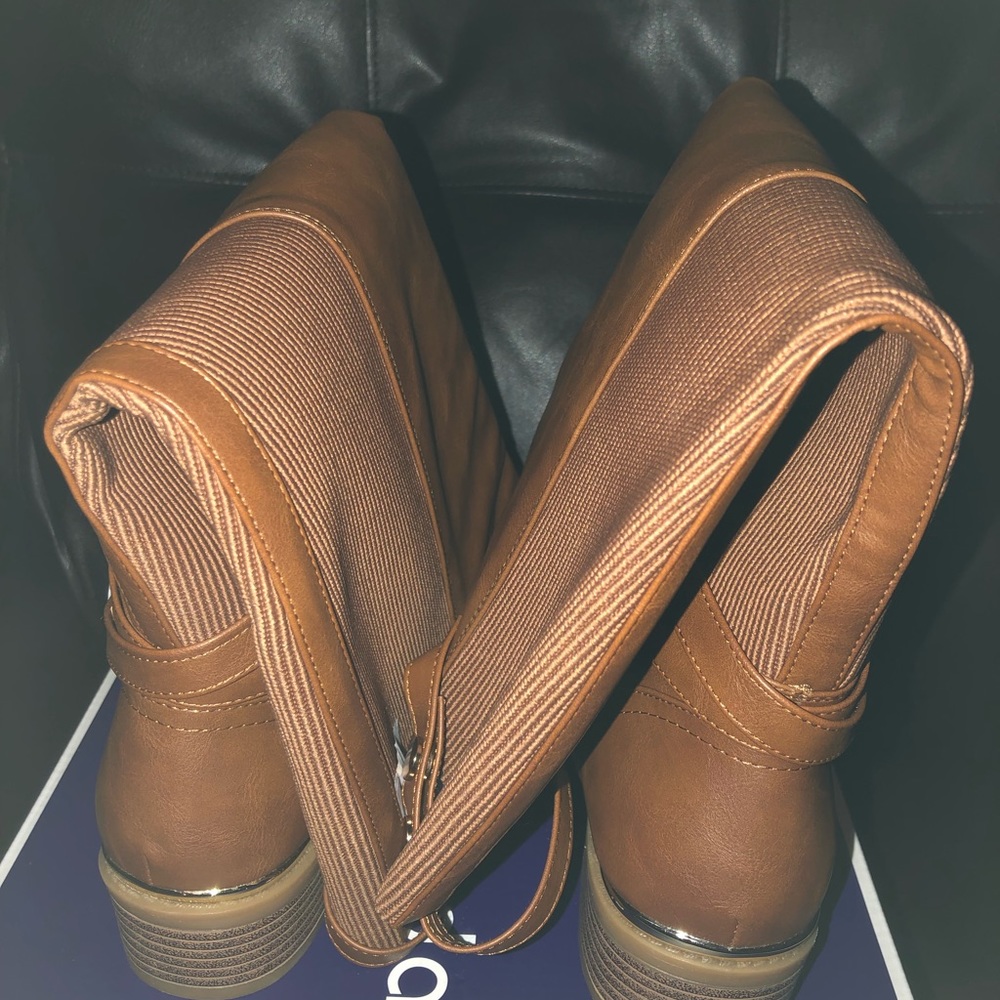 Cognac leather riding boots - Picture 3 of 4